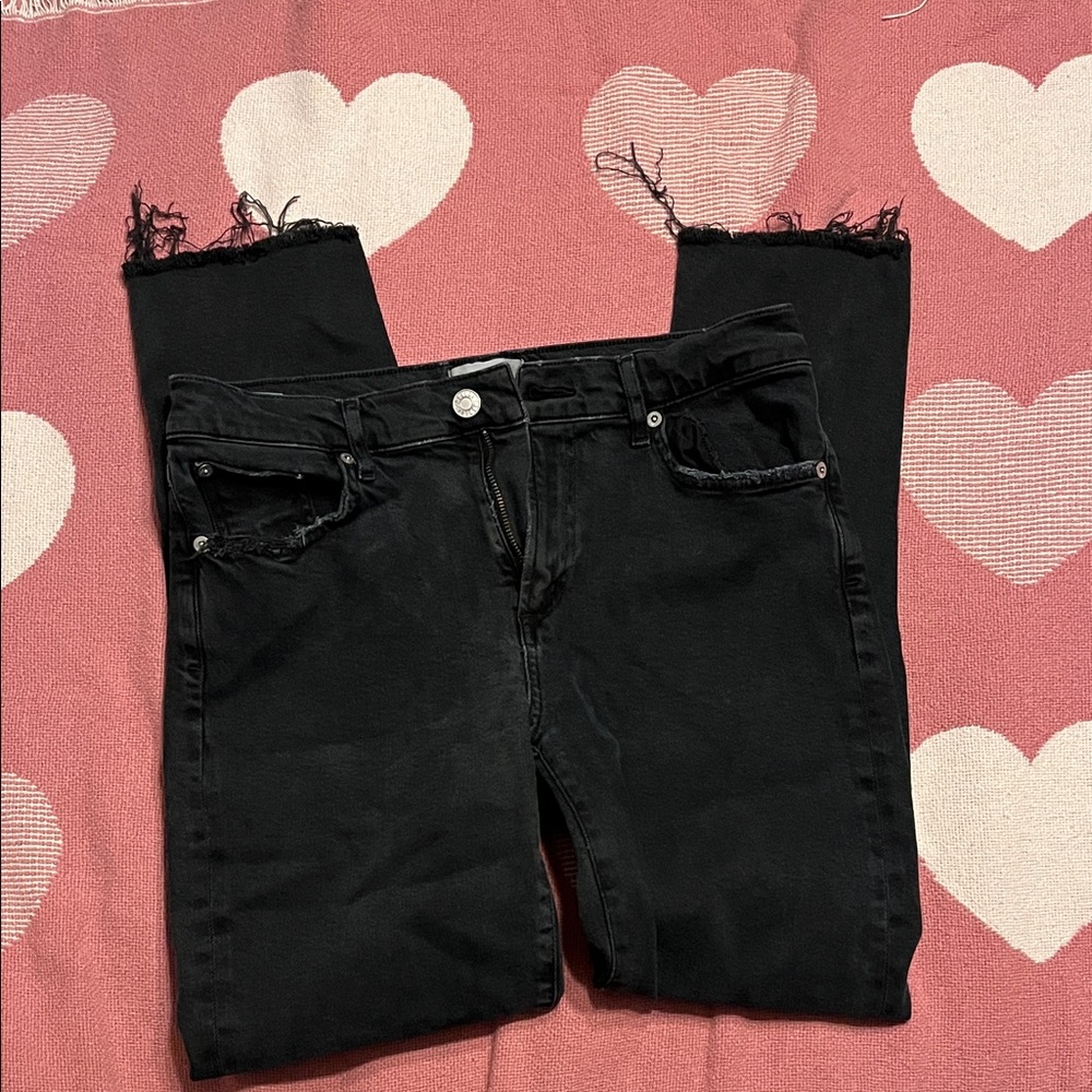 Agolde Black Frayed Hem Women's Jeans